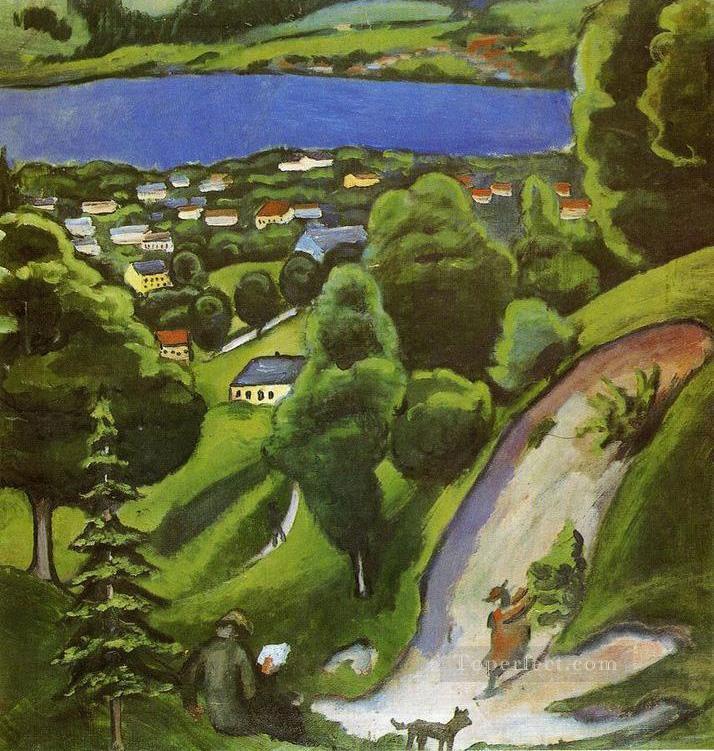 Tegern see Landscape August Macke Oil Paintings